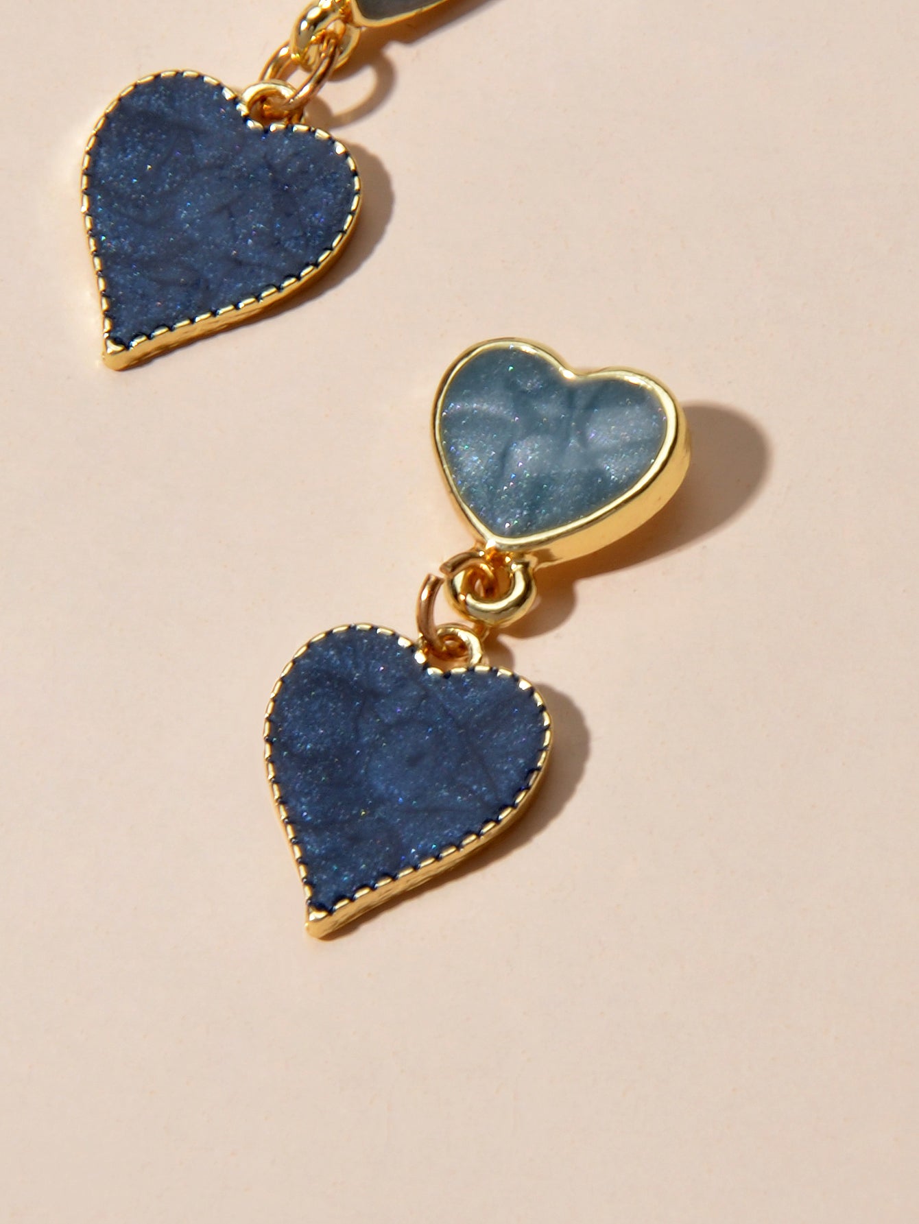 Nice Collection Blue Enamel Heart Drop Love Earrings Dainty Gift for Women Girls-4