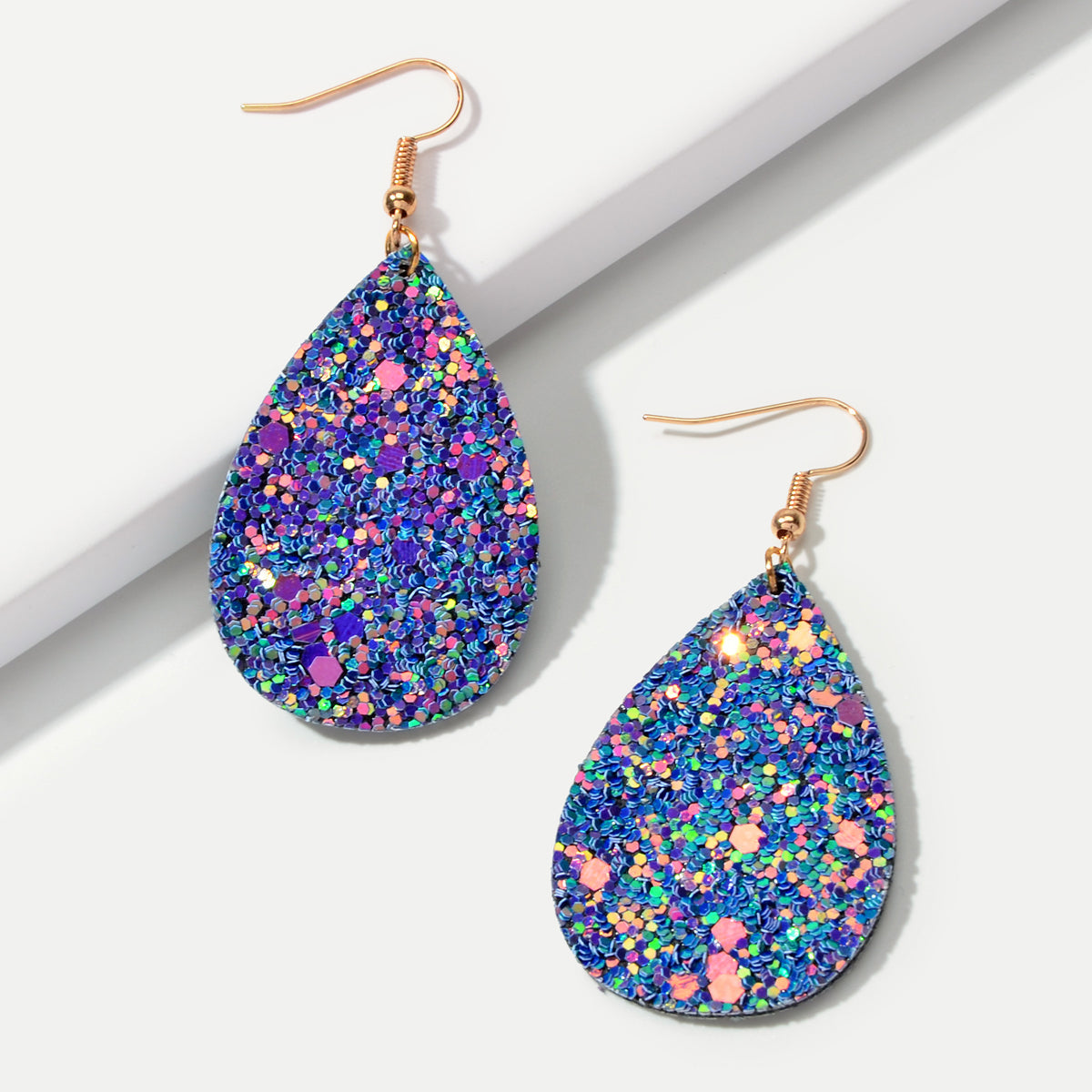 Shining Female Jewelry Multi-colored Sequins Water Drop Earrings for Women Party-4