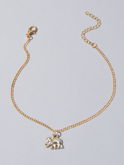 1pc Foot Beach Jewellery Gold Silver Chain Elephant Charm Anklet Bracelet Gift-3