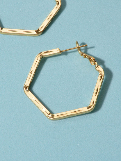 Minimalist Gold Silver Geometric Hoop Earrings Statement Ladies Accessories Gift-4