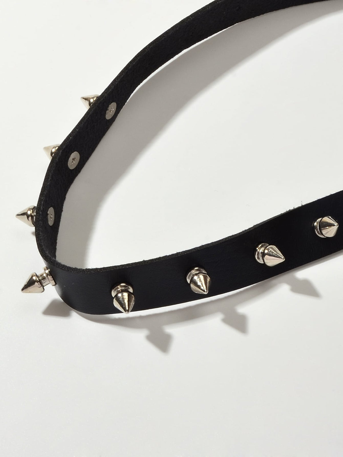 Have one to sell? Sell it yourself Punk Rock Spike Decor Black Pu Leather Belt Design Adjustable Choker Necklace-4