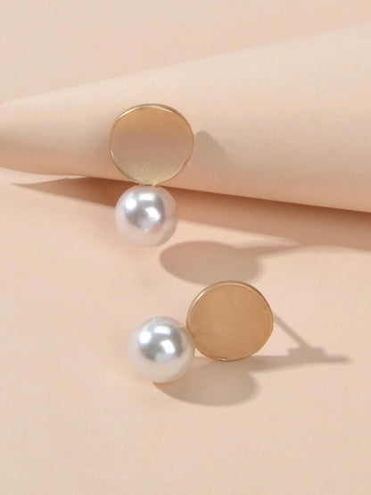 Perfect Wedding Engagement Jewellery set Star Charm Necklace Pearl Stud Earrings-4