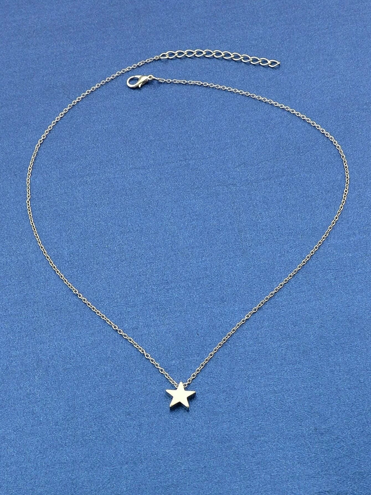 Minimalist Style Silver Chain Star Pendant Necklace Wholesale Price Accessories-3