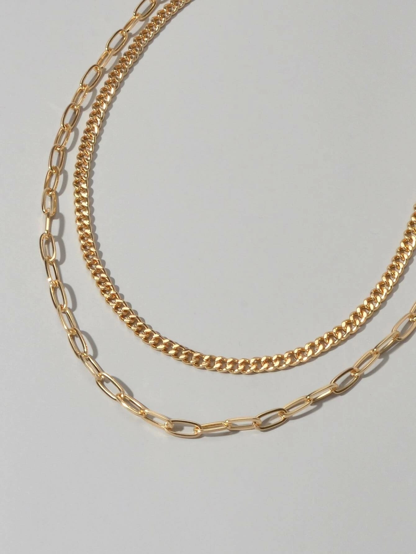AU Stock 2pcs Chunky Link Chain Statement Layered Necklace Punk Rock Accessories-4