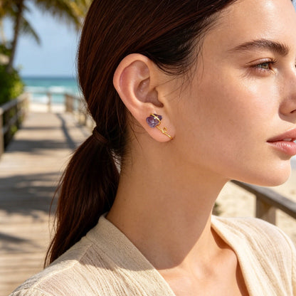 2pcs Boho Imitation Crystal Stone Ear Cuff Earring Summer Beach Vacation Jewelry-4