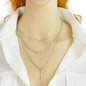 Multi-layer Gold Silver Chain Triangle Bar Charm Necklace Party Daily Jewellery-0