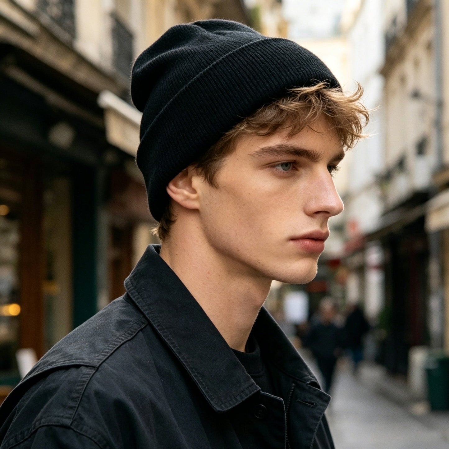 Black Beige Gray Beanie Soft Ribbed Cuffed Knit Men Hat Winter Urban Streetwear-0