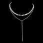 Gold Silver Double layer Round Disc Fringe Chain Necklace Tassel Collar Gift-5