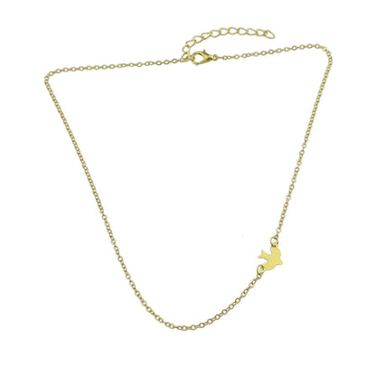 Minimalist Jewellery Gold Silver Pigeon Chain Necklace Bird Collar Girl Gift-1