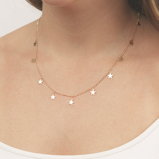 AU Local Boho Five-pointed Charm Choker Simple Casual Collarbone Necklace Collar-0