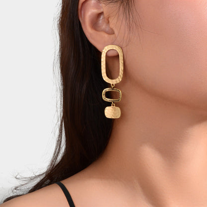 1 pair Basics Square Geometric Pendant Dangle Earrings Daily Officework Business Jewelry Accessories-4