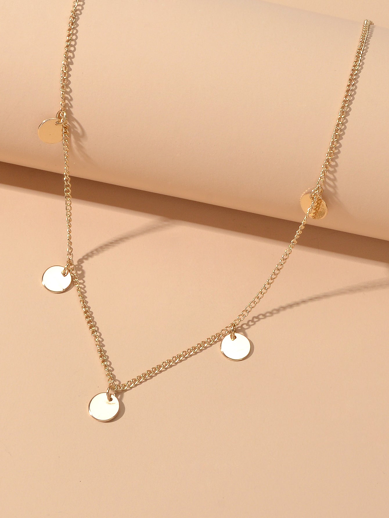 Disc Charm Necklace Delicate Dainty Collar Stunning Sequins Jewellery AU Stock-1
