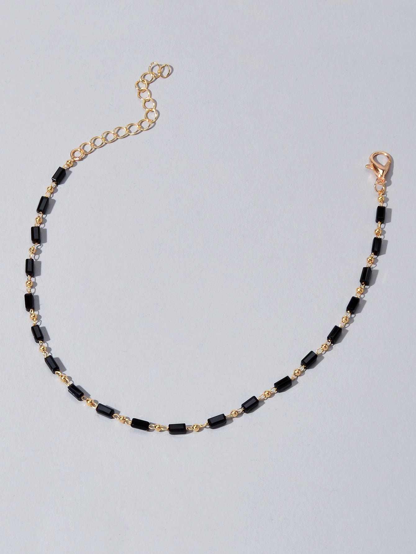 1 pc Foot Beach Jewellery Gold Chain Handmade Black Beads Anklet Bracelet Gift-2