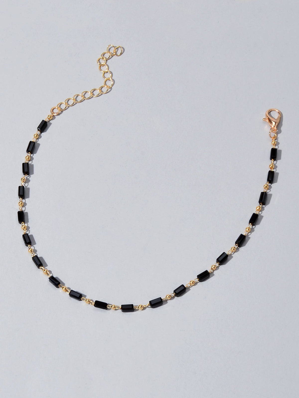 1 pc Foot Beach Jewellery Gold Chain Handmade Black Beads Anklet Bracelet Gift-2