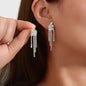 Luxurious Sparkling Rhinestone Tassel Dangle Earrings Stunning Wedding Prom Banquet Jewelry-0