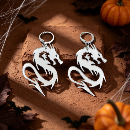 Halloween Acrylic Dragon Dangle Hoop Earring Gothic Spooky Party Cosplay Jewelry-1