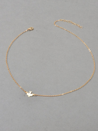 Minimalist Jewellery Gold Silver Pigeon Chain Necklace Bird Collar Girl Gift-5