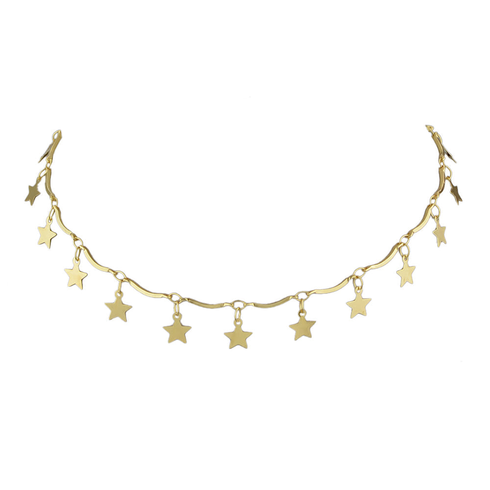 Gold Chain Star Charms Necklace Pendant Choker Wholesale Price Accessories Gift-4