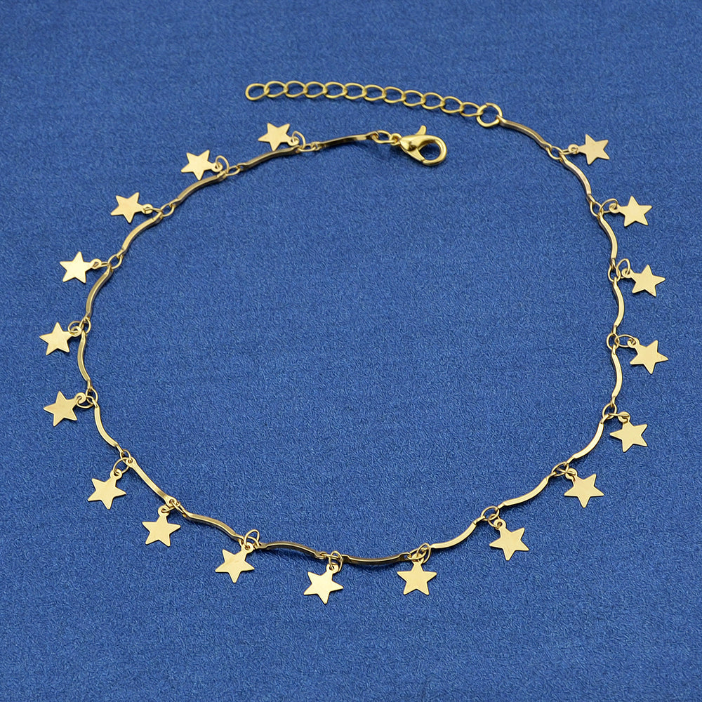 Gold Chain Star Charms Necklace Pendant Choker Wholesale Price Accessories Gift-1