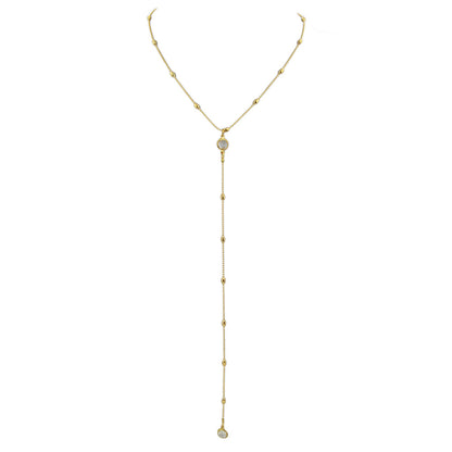 Sexy Gold Silver Beads Long Y shape Pendant Necklace Girls Teens Party Jewellery-3