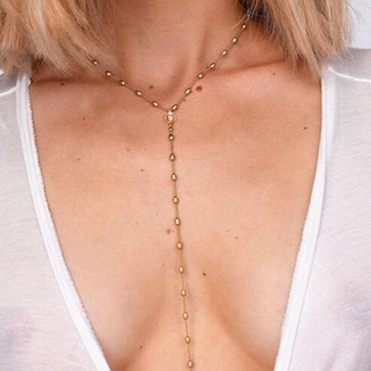 Sexy Gold Silver Beads Long Y shape Pendant Necklace Girls Teens Party Jewellery-0
