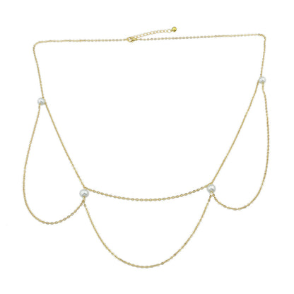 AU Local Multilayer Body Belly Jewellery Adjustable Waist Chain Pearl Body Chain-1