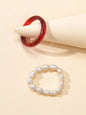 2pcs Pearl Elastic Ring New Women Accessories-1