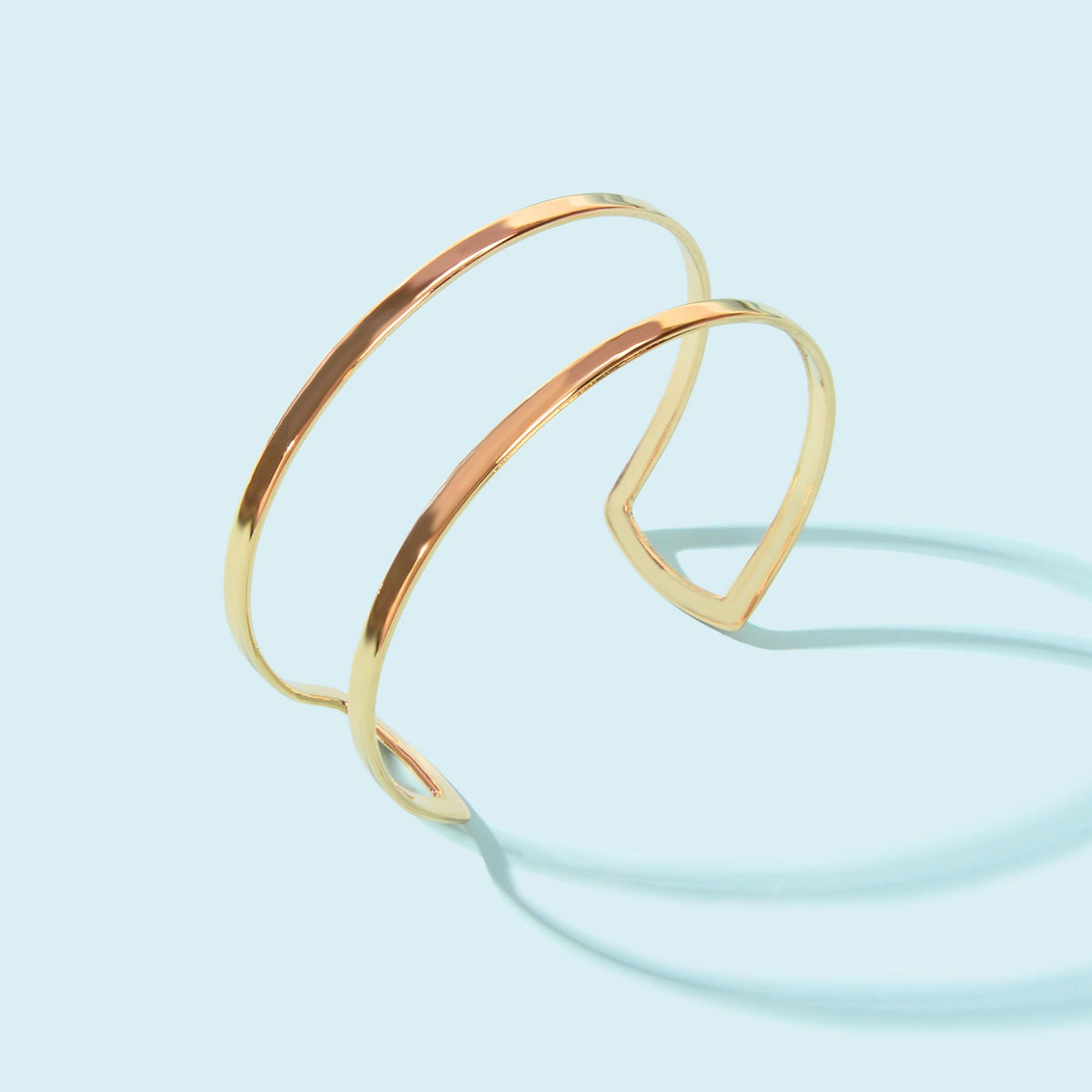 Fashion Minimalist Gold Hollow Wide Opening Bracelet Bangle for Women Festival Gift-2
