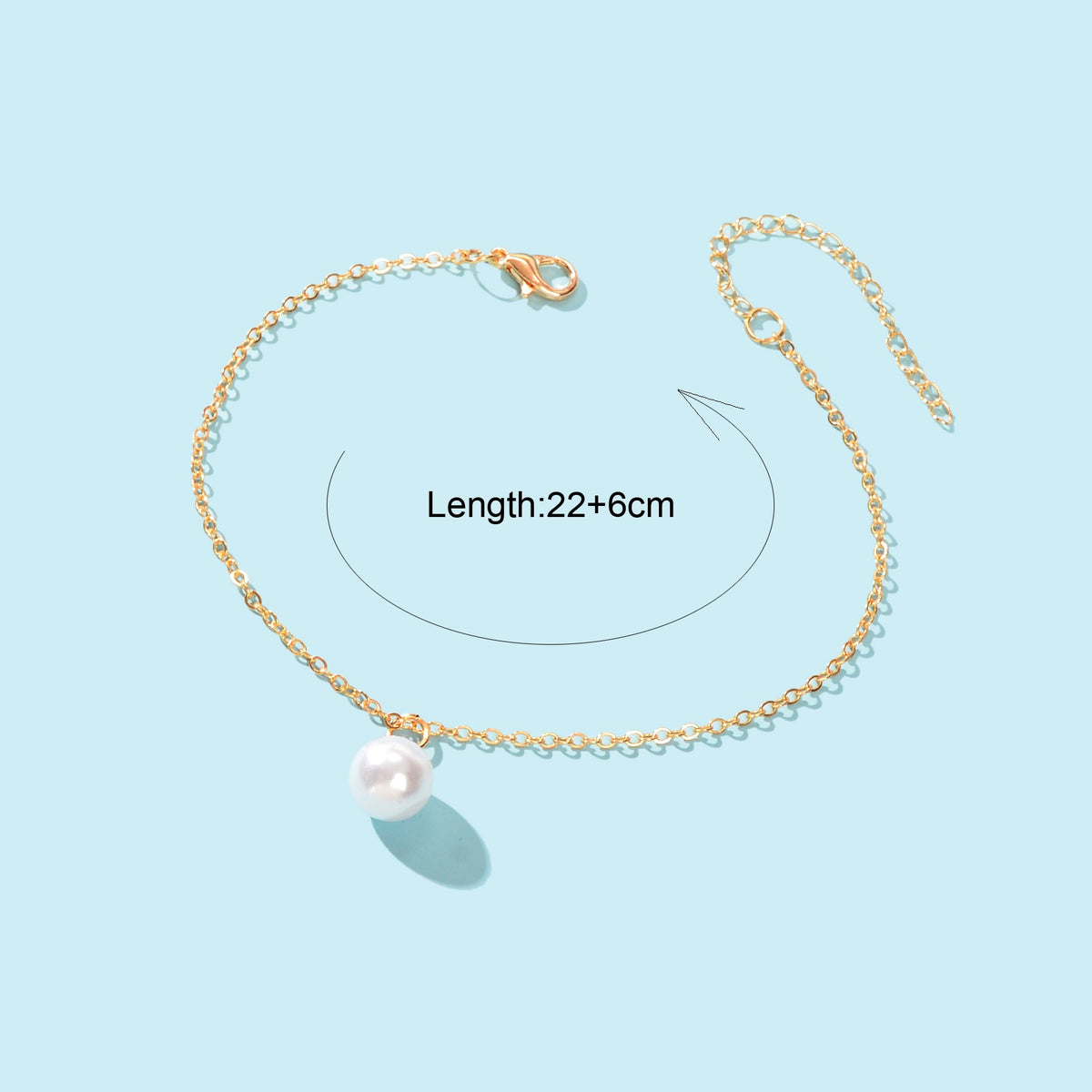 Adjustable Beach Pearl Charm Anklet Women Boho Ankle Gold Foot Chain Jewellery-3