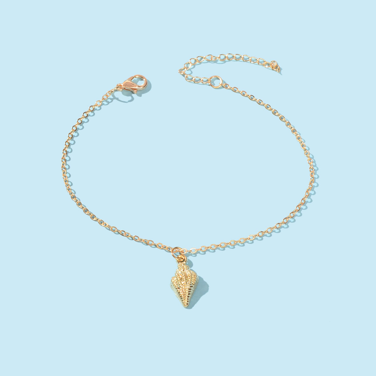 Gold Color Adjustable Conch Charm Anklet Ocean Beach Chain Holiday Foot Jewelry-1