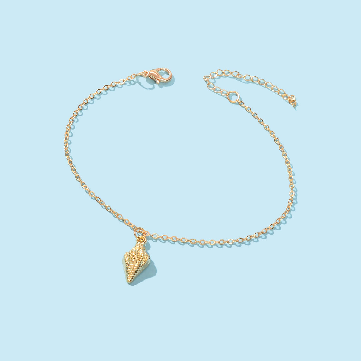 Gold Color Adjustable Conch Charm Anklet Ocean Beach Chain Holiday Foot Jewelry-2