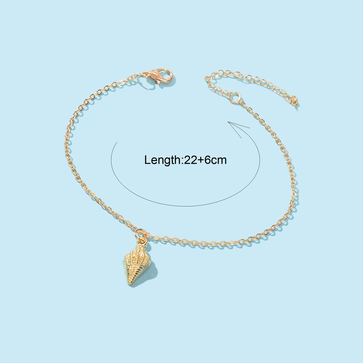 Gold Color Adjustable Conch Charm Anklet Ocean Beach Chain Holiday Foot Jewelry-3