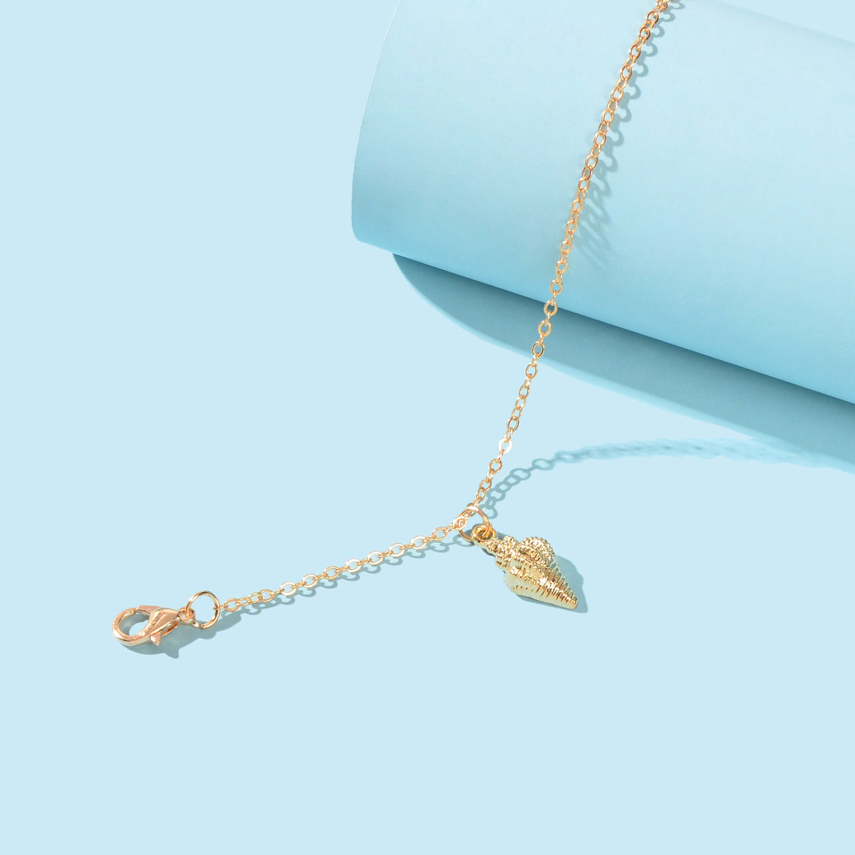 Gold Color Adjustable Conch Charm Anklet Ocean Beach Chain Holiday Foot Jewelry-4