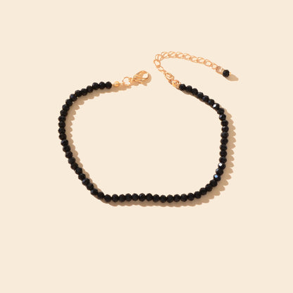 Handmade Beach Stylish Black Beads Foot Chain Anklet Bracelet Vacation Jewellery-2