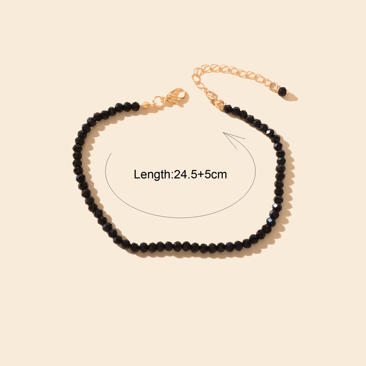 Handmade Beach Stylish Black Beads Foot Chain Anklet Bracelet Vacation Jewellery-3