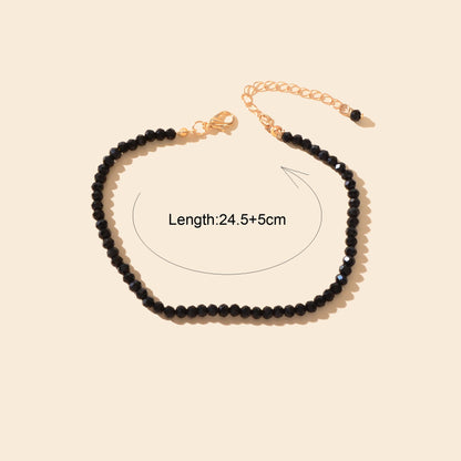 Handmade Beach Stylish Black Beads Foot Chain Anklet Bracelet Vacation Jewellery-3