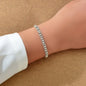 Gorgeous Anniversary Jewelry Rhinestone Decor Silvery Chain Bracelet for Women-0
