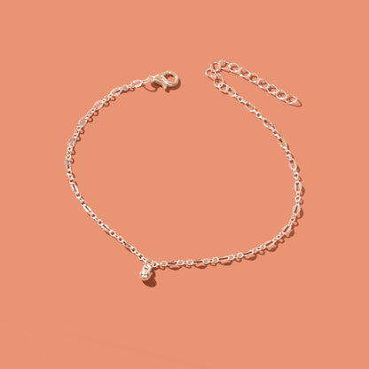Foot Jewelry Bead Decor Silvery Chain Fashion Anklet for Women Beach Accessories-1