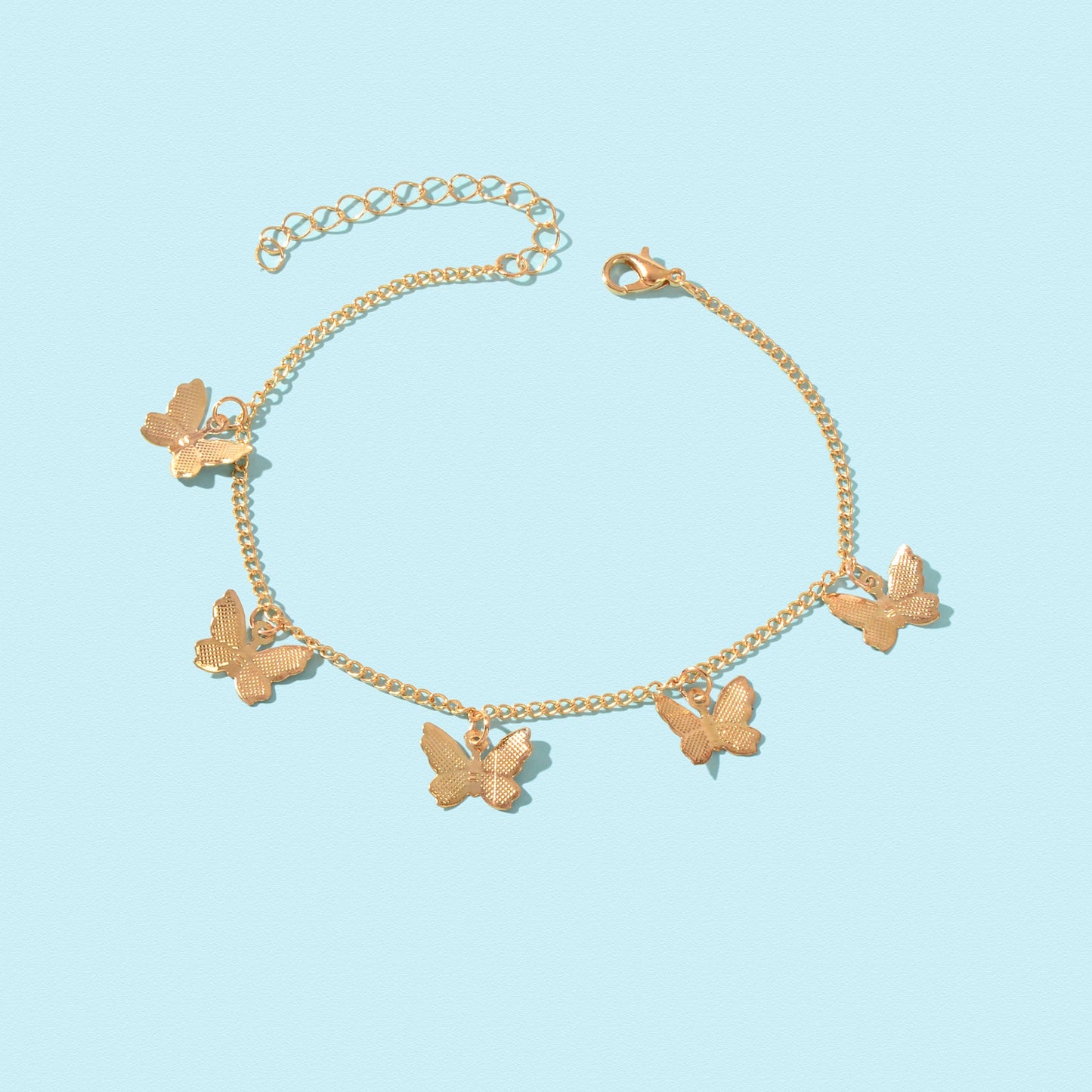 Gold Colour Butterfly Charm Anklet Women Holiday Beach Boho Foot Chain Jewellery-1