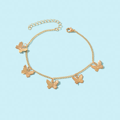 Gold Colour Butterfly Charm Anklet Women Holiday Beach Boho Foot Chain Jewellery-1