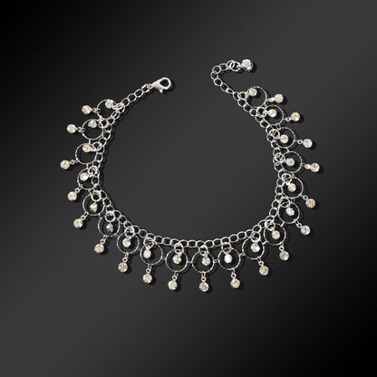 Luxurious Silver Chain Dangling Rhinestone Charm Anklet Foot Jewelry Party Gift-1