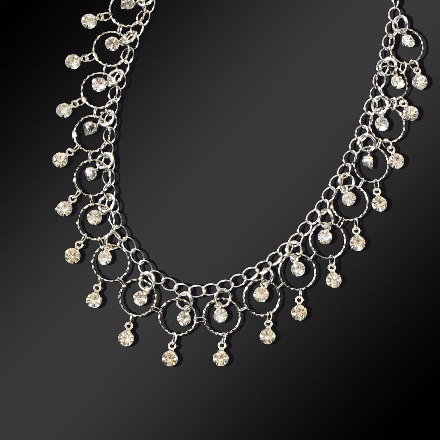 Luxurious Silver Chain Dangling Rhinestone Charm Anklet Foot Jewelry Party Gift-3