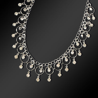 Luxurious Silver Chain Dangling Rhinestone Charm Anklet Foot Jewelry Party Gift-3