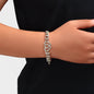 Fashion Jewelry Silvery Thick Chain Rhinestone Heart Decor Bracelet for Women-0