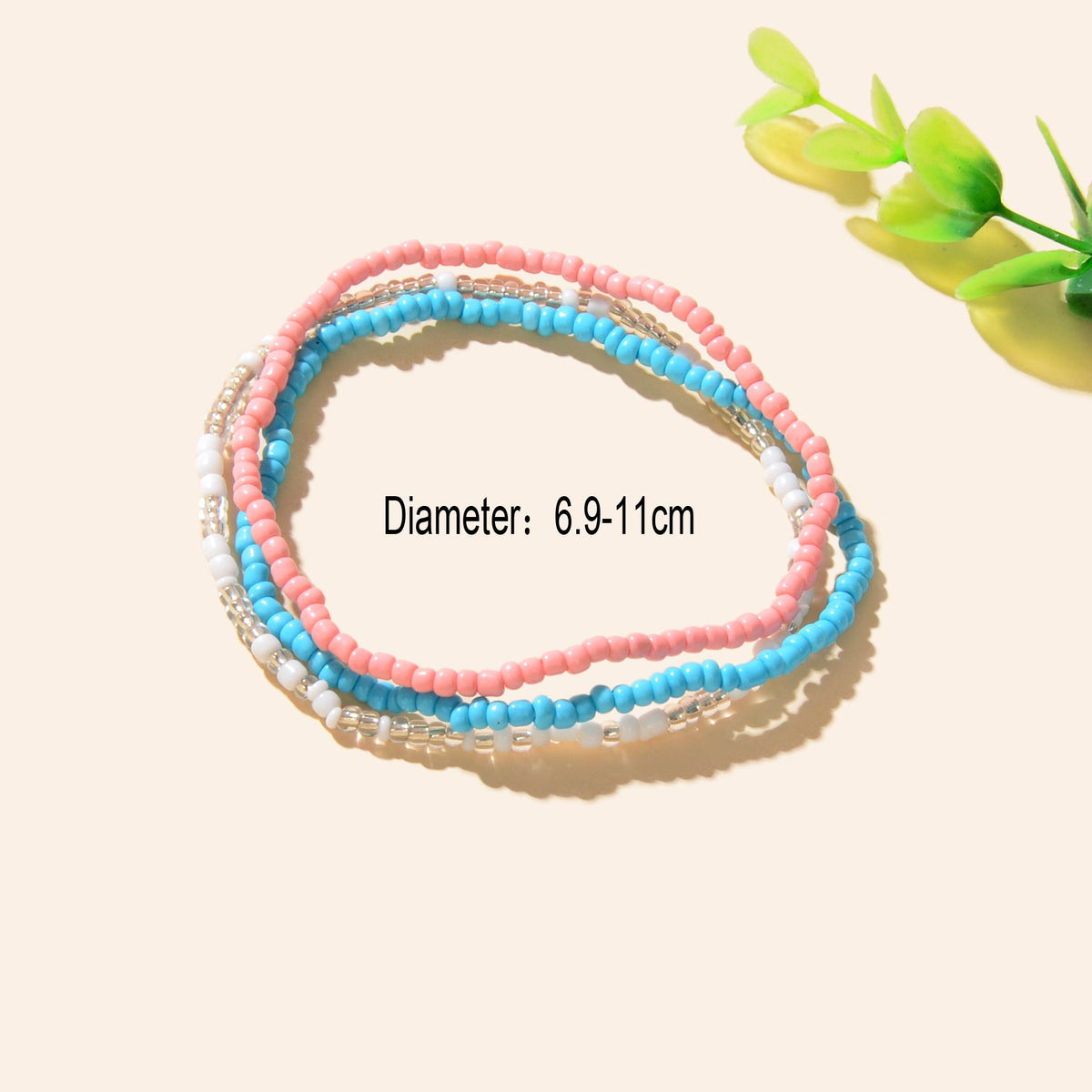 3pcs Bohemian Handmade Colorful Seed Beads Layered Anklets Holiday Beach Jewelry-3