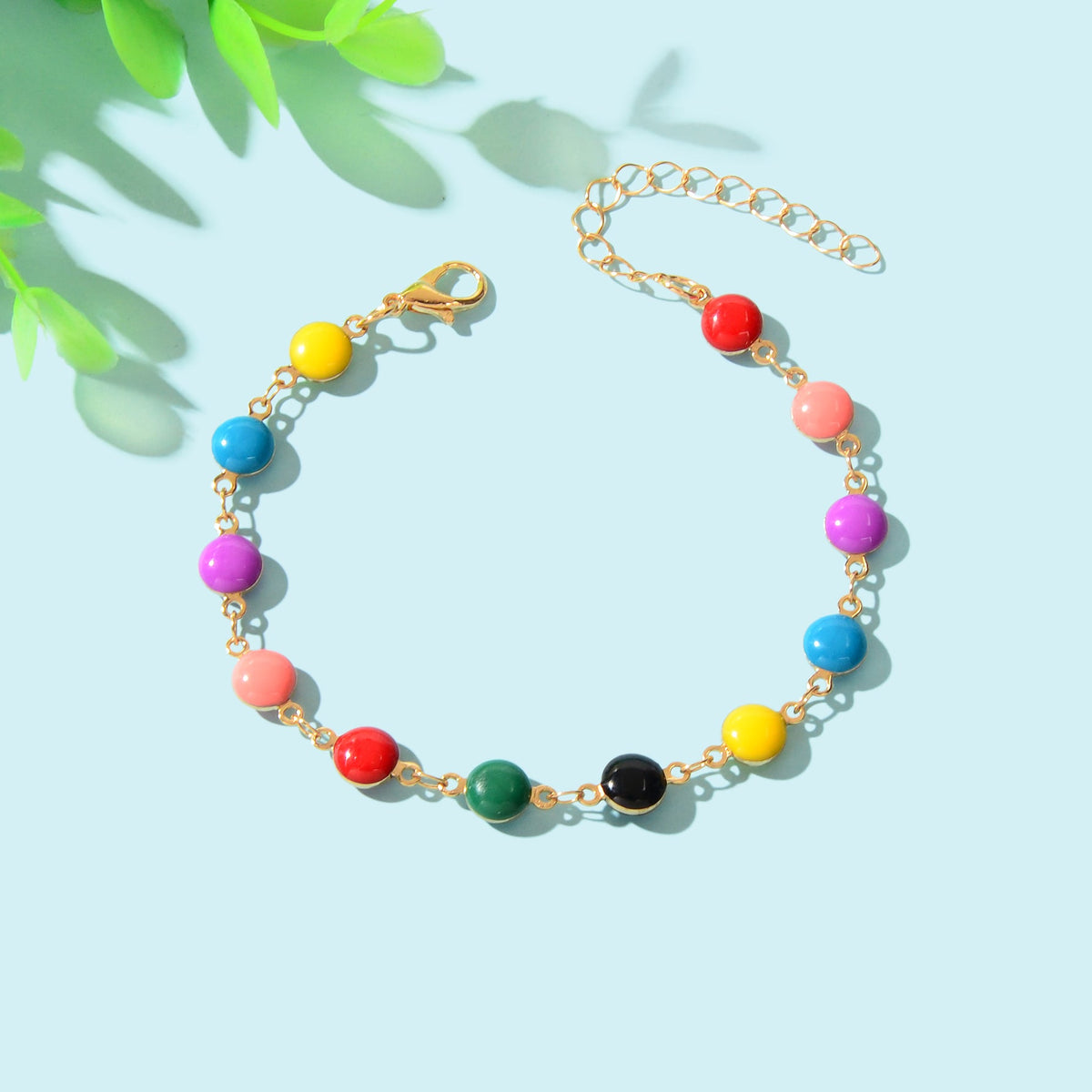 Y2k Style Sweet Candy Color Round Beaded Bracelets Daily Adjustable Jewelry-1