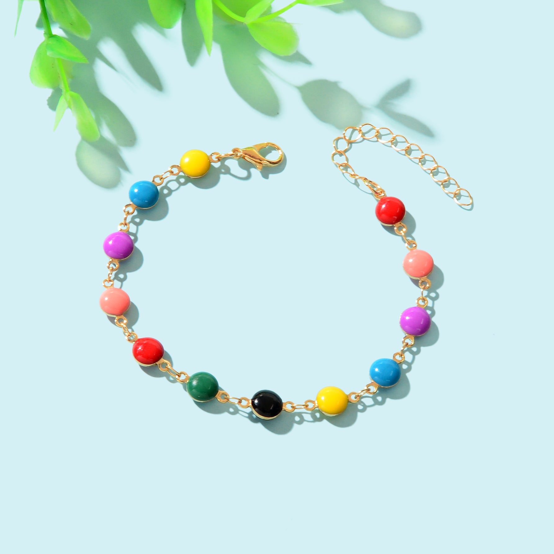 Y2k Style Sweet Candy Color Round Beaded Bracelets Daily Adjustable Jewelry-2