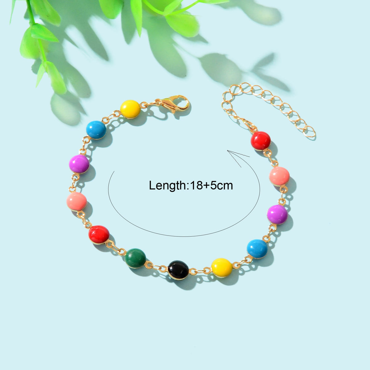 Y2k Style Sweet Candy Color Round Beaded Bracelets Daily Adjustable Jewelry-3