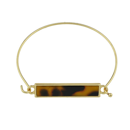 Multi-colored Rectangle  Acrylic Gold Bangle Boho Chic Bracelet Ethnic Jewellery-1