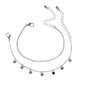2pcs Women Rhinestone Gold Silver Chain Disc Charm Bracelet Fashion Accessories-5